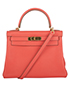 Kelly 28 Clemence Leather in Rose Jaipur, other view